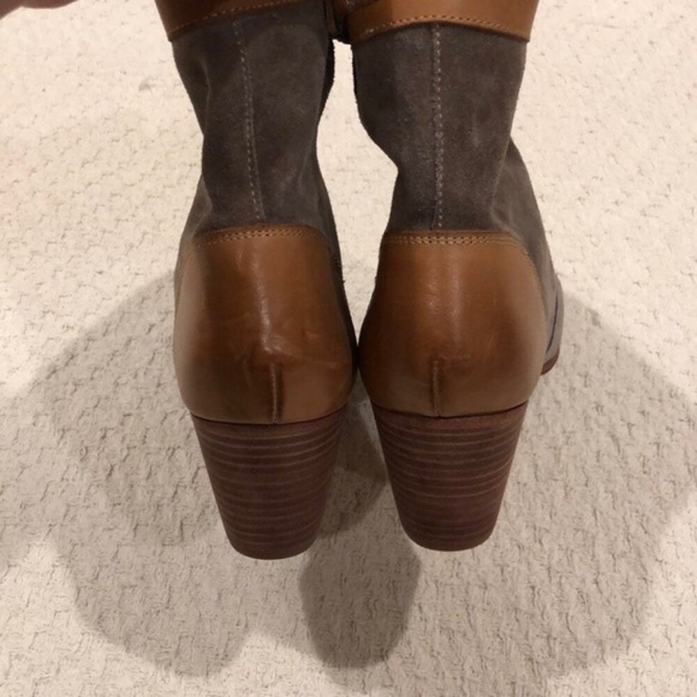 Sebago Handcrafted Leather Suede Nell Ankle Heeled Booties Size 10M - Picture 5 of 6